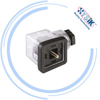 Connecteur de solénoïde DIN 43650 Type A 3 4 broches avec lumière LED Compatible avec les bobines d'électrovanne 12V 24V
