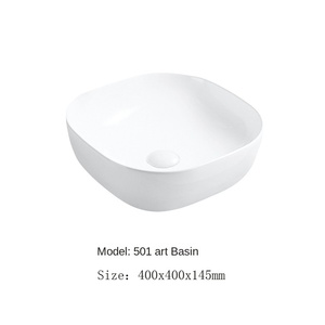 Lavabo de salle de bain moderne haut de gamme en céramique colorée avec drain intégré, disponible en plusieurs couleurs pour lavabo de toilettes - Product Image 3
