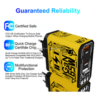 Chargeur PD 65W GaN à charge rapide, double port, adapté pour ordinateur, tablette, adaptateur de voyage