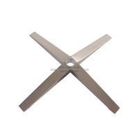 Base de chaise de bureau en alliage d'aluminium RZS RL-D202 avec roulettes pivotantes, finition chromée polie, design moderne, pour salle à manger, salon, cuisine, hôpital