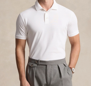 Polo de manga corta de estilo casual vintage de Ralph Lauren, de diseño de lujo y corte ajustado, para hombre. - Product Image 1