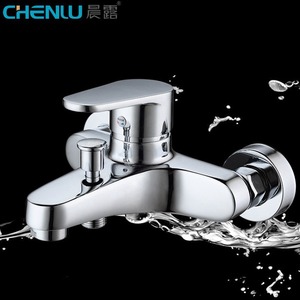 ก๊อกน้ำฝักบัวทองแดงทั้งตัว Chenlu แบบก้านเดียว วาล์วเซรามิก ฝังผนัง สำหรับอ่างอาบน้ำ ผสมน้ำร้อนน้ำเย็น - Product Image 1