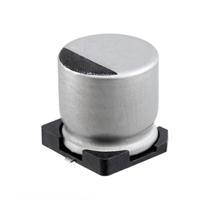 Condensateur SMD 220 µF 20 % 25 V, montage en surface, canal fabricant 25TXV220M10X10.5, en aluminium - Product Image 1
