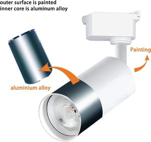 ไฟติดรางแบบปรับได้ COB LED คุณภาพสูง ทันสมัย ให้ค่า CRI 80 กำลังไฟ 12-40 วัตต์ แสงสี 3000K/4000K/6500K ผลิตจากอลูมิเนียมอัลลอยด์ สำหรับใช้ภายในอาคาร - Product Image 3