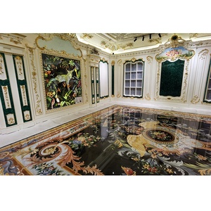 مصنع رخام نفاثة للماء الخليج العربي زهرة ماء نفاث رخامي ميدالية بلاط رخامي نمط InlayTile لمشروع القصر الملكي - Product Image 3