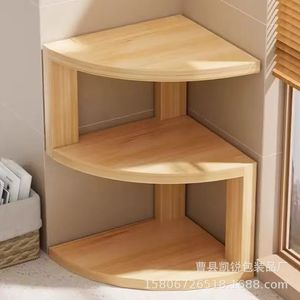 Wooden Corner <b>Shelf</b> 3 Tier Solid Wood Storage Rack For Living Room <b>Desktop</b> Organization Multipurpose Standing Type - Product Image 2