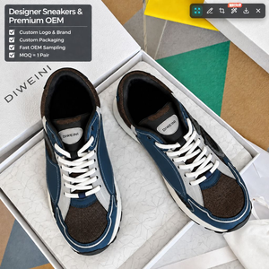 Zapatillas de Deporte de Diseño de Lujo en Azul Marino y Marrón para Hombre y Mujer, Zapatillas de Plataforma de Malla de Alta Calidad, Zapatillas Nuevas - Product Image 1
