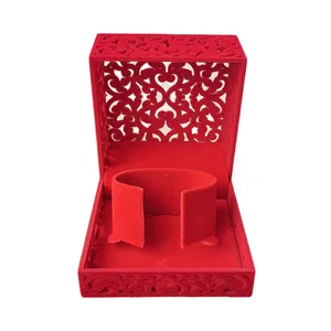 luxury elegant antique vintage jewellery storage red rose heart velvet fabric gift jewelry box for women