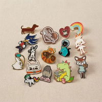 Broches en métal plaqué avec logo personnalisé, badges à paillettes pour chapeaux et revers, badges mignons en émail dur pour vêtements
