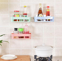 Étagères d'angle pour salle de bain, sans perçage, support mural de rangement pour douche, cuisine, salle de bain, accessoires de maison, organisateur