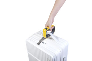 Bilancia per bagagli digitale in ABS ad alta definizione portatile con gancio in metallo colore bianco negativo con Display a sospensione scala alta bianco LCD - Product Image 4