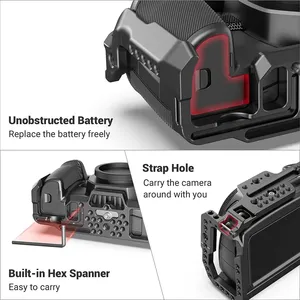 Cage de caméra à dégagement rapide 4K <span class=keywords><strong>6K</strong></span> pour <span class=keywords><strong>Blackmagic</strong></span> Design Pocket Cinema 4K / Rail NATO / Monture griffe froide avec trous filetés 14/38 - Product Image 3