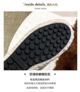 Mocasines de lana de cordero con cadena de Metal de marca, zapatillas de deporte de lana para mujer, zapatos de invierno, mocasines de lana cálidos para mujer, planos de piel de gran tamaño para mujer - Product Image 6