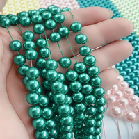 Perles rondes synthétiques (créées en laboratoire) couleur or 6 mm, qualité A certifiée, pour la fabrication de bijoux DIY