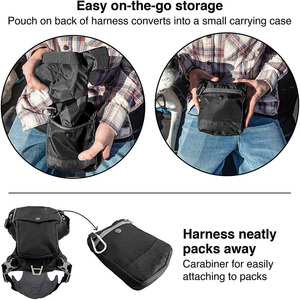 犬用の高品質軽量ベストハーネス、ポケット付き反射ソフト通気性メッシュペットハーネス、ポーチに折りたたむ - Product Image 4