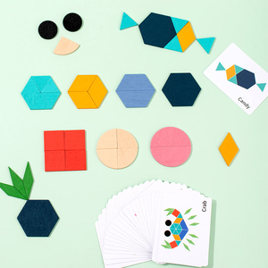 Montessori hỗ trợ giảng dạy câu đố bằng gỗ khối xây dựng Bàn đồ chơi câu đố bằng gỗ giáo dục trẻ em Đồ chơi hình dạng câu đố - Product Image 4