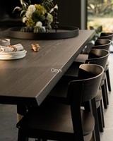 Chaise de salle à manger en onyx noir, dossier incurvé en bois de caoutchouc massif, chaise de cuisine ergonomique en bois, siège latéral moderne de qualité supérieure