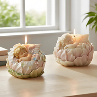 DM1287 Niedliche Blumen-Babykerzen-Silikonform DIY Schlafender Engel Gips-Ornament-Formen Backwerkzeug Schokoladenkuchen-Form