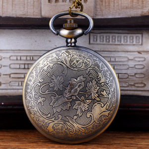Vintage squisito lupo Display Full Hunter quarzo orologio da tasca in bronzo orologio pendente per regali orologio da tasca per ragazzo regalo di compleanno - Product Image 4