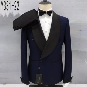 Actual 100% Slim Fit <span class=keywords><strong>vert</strong></span> <span class=keywords><strong>foncé</strong></span> à double boutonnage rayure deux fentes affaires 2 pièces ensemble hommes <span class=keywords><strong>marié</strong></span> mariage affaires costumes MSY331 - Product Image 3