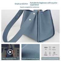 Sac seau d'été fait main en cuir pleine fleur avec fermeture magnétique - Matériau en cuir véritable pour la simplicité urbaine des femmes