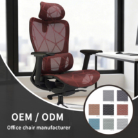 Chaise de bureau ergonomique en maille avec dossier lombaire, pivotante, réglable en hauteur, accoudoirs et appui-tête, pour bureau, ordinateur, étude, salle de conférence