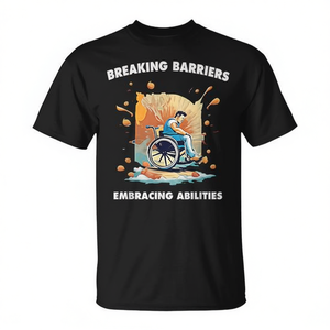 Camiseta Breaking Barriers Embracing Abilities, negra, unisex, talla para adultos S M L XL XXL - Product Image 2