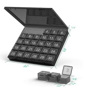 Caja mensual con organizador de pastillas para 31 píldoras, para 2 tomas diarias (AM y PM), diseño arcoíris - Product Image 2