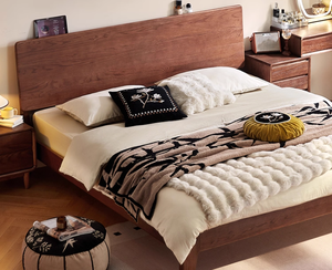 Amerikaans Retro Massief Houten <span class=keywords><strong>Bed</strong></span> Eigentijds Ontwerp Voor Thuis Slaapkamer Tweepersoonsbed Bruiloft Landelijke Stijl Grote Kleine Slaapkamers - Product Image 1