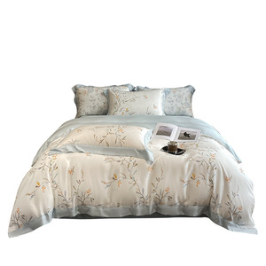 1688 X Four-Piece <b>Bedding</b> <b>Set</b> Digital Print Plants And Flowers Summer Cooling Sheet <b>Set</b> - Product Image 5