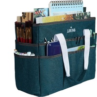Sac fourre-tout pour l'organisation des travaux manuels, grand sac de rangement pour l'art, vert bleuâtre, polyester, pliable |   Pochettes Multiples pour Couture et Scrapbooking
