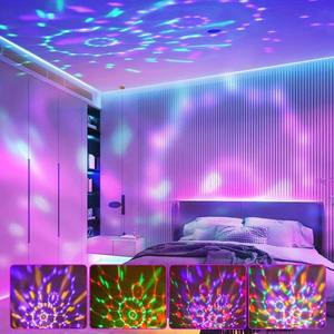 Mini Lámpara LED de Discoteca, Proyector con Alimentación USB, Luz Nocturna RGB con Rotación Automática para Auto, KTV, Decoración de Fiestas Navideñas - Product Image 5