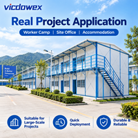 VICDOWEX Bâtiment préfabriqué de type K, design contemporain, panneau sandwich épaissi pour grands camps de construction et bureaux