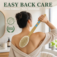 Brosse de bain double face détachable avec poignée antidérapante, éponge en bois pour le corps, brosse de massage pour nettoyage en profondeur et soin des peaux sèches