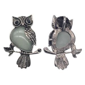 Kalung Liontin Batu Permata Burung Hantu Vintage, Batu Permata Energi Spiritual, Kristal Penyembuhan, Perhiasan Berlian Imitasi untuk Wanita Pria Pesta Pernikahan - Product Image 2