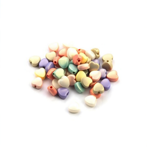 Ilan Abalorios Perline a forma di cuore da 9 mm colori pastello 65 pezzi per la creazione di gioielli - Product Image 2