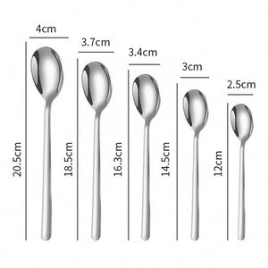 Cucharas de Acero Inoxidable 304 de Grado Alimenticio Premium con Logotipo Personalizado, Acabado Espejo Duradero, Mango Largo, Ecológicas, Plateadas - Product Image 2