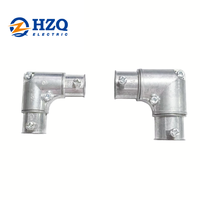 HZQ Kit de raccords de conduit en acier électroforétesque (EMT) de 3/4 pouce, coudes à angle droit de 90 degrés, à vis de fixation, pour tube métallique électrique, avec capuchon en cuivre