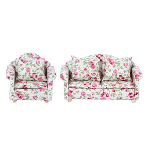 Muebles en miniatura de madera a escala 1:12 para casa de muñecas OB11 modelo DIY juguete individual sofá doble adornos sala de estar juego de comida - Product Image 1