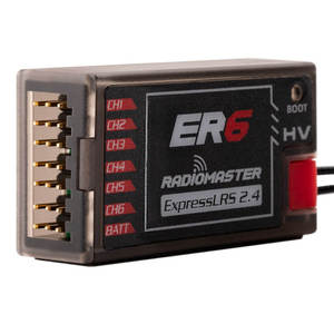 วิทยุบังคับ RadioMaster ER6 6CH ELRS 2.4GHz PWM รีซีฟเวอร์ เสาอากาศคู่ ระบบ Diversity สัญญาณเสถียร ระยะไกล สำหรับเครื่องบินบังคับวิทยุ รุ่น Glider - Product Image 1
