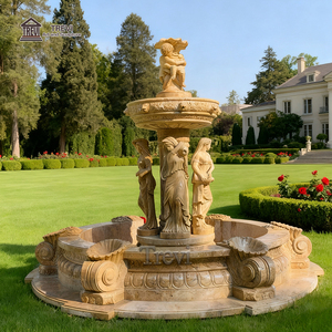 Tùy chỉnh tự nhiên Granite/đá cẩm thạch/đá đài phun nước Ai Cập bằng đá cẩm thạch màu vàng đài phun nước với đứng phụ nữ tượng cho ngoài trời - Product Image 5