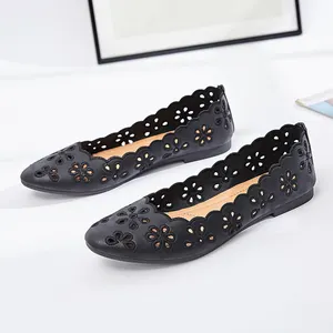 Hot Sale PVC Sole Breathable Shoes Women's Dress Flats Shoes Casual Slip On Flats Loafers Ladies