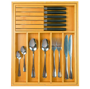 Organisateur de tiroir de cuisine en bambou extensible de qualité supérieure - Product Image 2