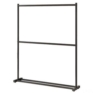 Double Layer <b>Clothes</b> <b>Rack</b> Metal Floor Standing With Storage Shelf For Bedroom Home Dormitory Use 1.0M 1.2M 1.5M Multifunctional - Product Image 5