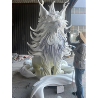 Figura de FRP de fibra de vidrio de tamaño real personalizada, estatuas de jardín, escultura, personaje de parque, servicio de impresión 3D