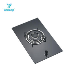 Table de cuisson à gaz encastrable à brûleur unique <span class=keywords><strong>en</strong></span> verre trempé et <span class=keywords><strong>fonte</strong></span> - Product Image 1