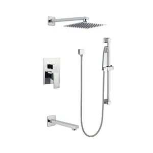 浴槽注ぎ口とハンドヘルドシャワーヘッドを備えたシャワーシステム、12 "レインシャワー蛇口セット完全な天井