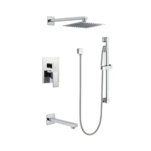 Sistema de chuveiro com banheira e chuveiro portátil, 12 "Rain Shower Faucet define teto completo