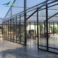 Chapiteau extérieur en verre à cadre noir permanent tente cabane tente pour mariage 20x30 20x40 20x50 1000 personnes