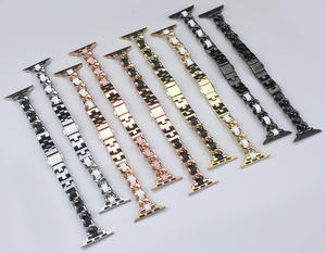 Nouveau design <span class=keywords><strong>Bracelet</strong></span> pour femme Chaîne unique en métal <span class=keywords><strong>Bracelet</strong></span> en cuir Boucle en acier inoxydable <span class=keywords><strong>Bracelet</strong></span> pour femme en résine pour <span class=keywords><strong>Apple</strong></span> <span class=keywords><strong>Watch</strong></span> - Product Image 4